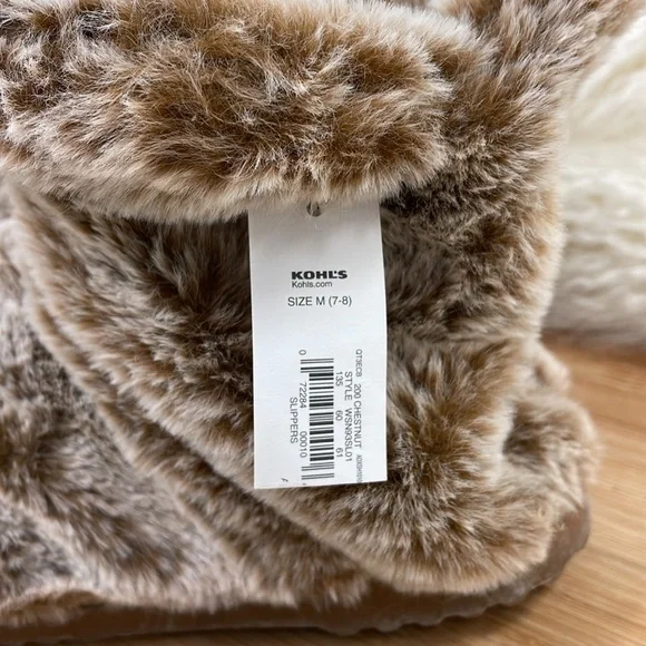 Sonoma // Ultra Plush Slouchy Rubber Sole Slippers Women Sz 7-8 Chestnut NWT - Picture 3 of 12